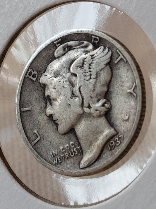1937 Silver Mercury Dime