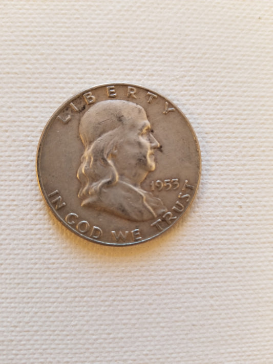 1953 D Silver Franklin Half Dollar
