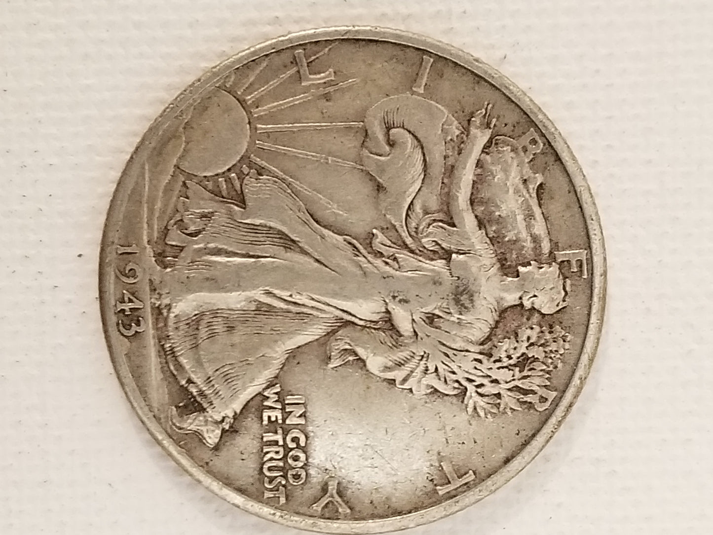 1943 D Standing / Walking  Liberty Silver Half Dollar Coin